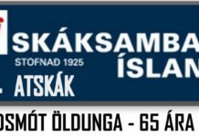 Atskákmót öldunga 65 – haldið í dag