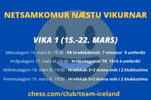 (KR) Hraðskákmót - 9 umferðir með 7 mínútna umhugsunartíma @ Chess.com