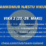 (KR) Nethraðskákmót í kvöld – 9 umferðir með 7 mínútna umhugsunartíma