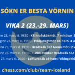 Netmót næstu viku (23.-29. mars) – Leiðbeiningar fyrir mótshaldara