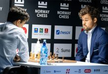 Caruana og Aronian efstir – Carlsen vann Tari – mætir Caruana í dag