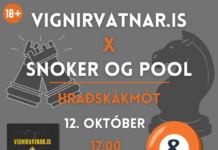 VignirVatnar.is X Snoker & Pool hefst kl. 17 – Opið fyrir skráningu til hádegis