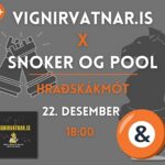 VignirVatnar.is X Snoker og Pool hefst kl. 18 – enn opið fyrir skráningu