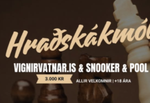 VignirVatnar.is X Snooker & Pool hraðskákmót kl. 17 – enn opið fyrir skráningu