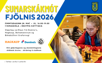 Sumarskákmót Fjölnis fer fram 28. maí